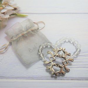 A&C Denmark Silver Bracelet Swarovski crystal Double Layer L Party